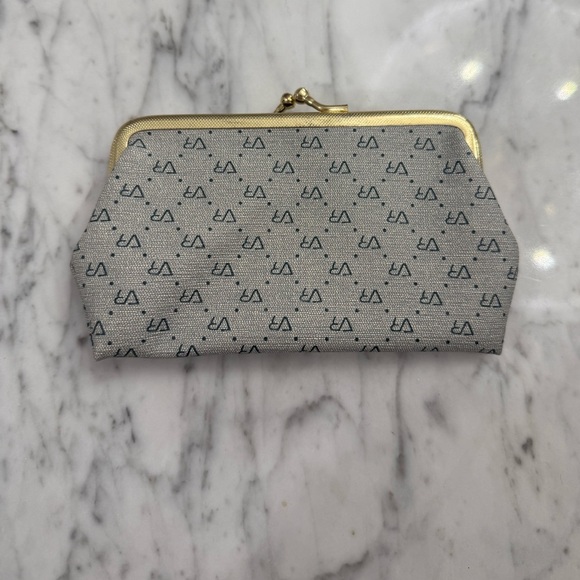 EXCELLENT Vintage 1970s VR Gray Patterned Clutch Coin Purse - Picture 2 of 6